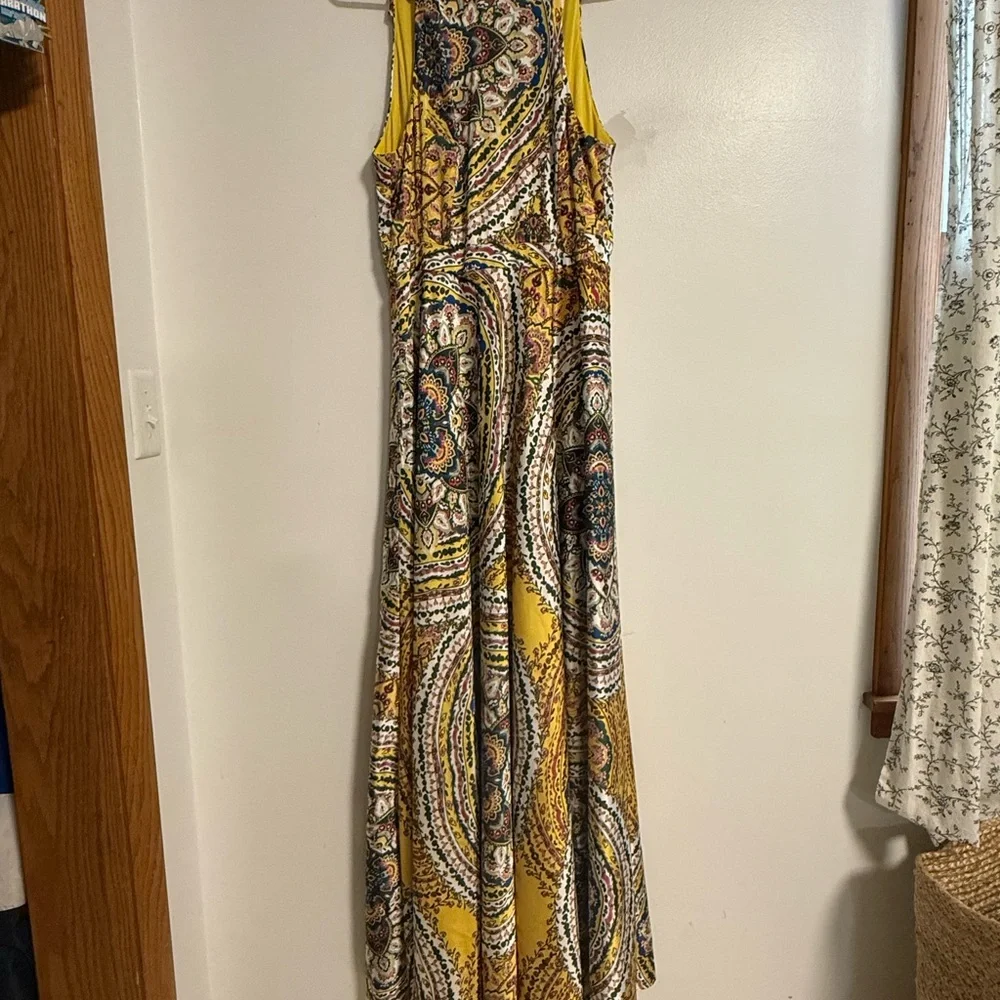 Anthropology x Nicole Miller Yellow Retro Paisley Maxi Dress - Picture 12 of 12